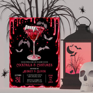 Invitation Costumes et cocktails Martini Vampire Halloween
