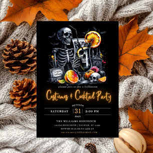 Invitation Costumes et cocktails modernes Neon Halloween Part