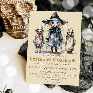 Invitation Costumes et cocktails pour adultes crâne Fête d'Ha