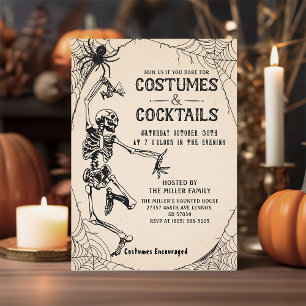 Invitation Costumes et cocktails Skeleton Adulte Halloween