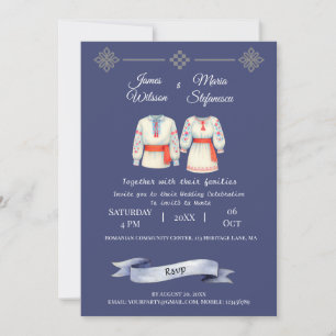 Invitation Costumes folkloriques traditionnels de mariage rus