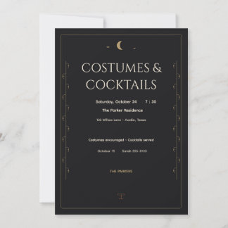 Invitation Costumes gothiques élégants et cocktails Adultes H