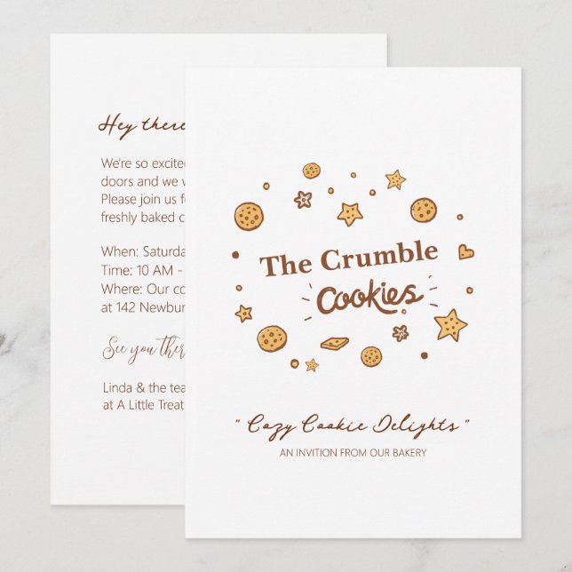 Invitation Cosy Cookie Delties (Devant / Derrière)