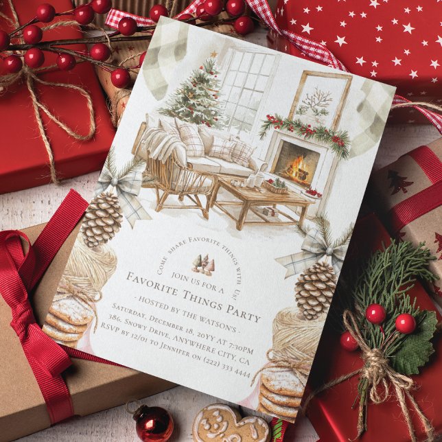 Invitation Cosy Favoris Fête de Noël (Créateur téléchargé)