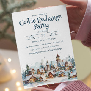 Invitation Cosy hiver Noël Cosy Cookie Exchange Party