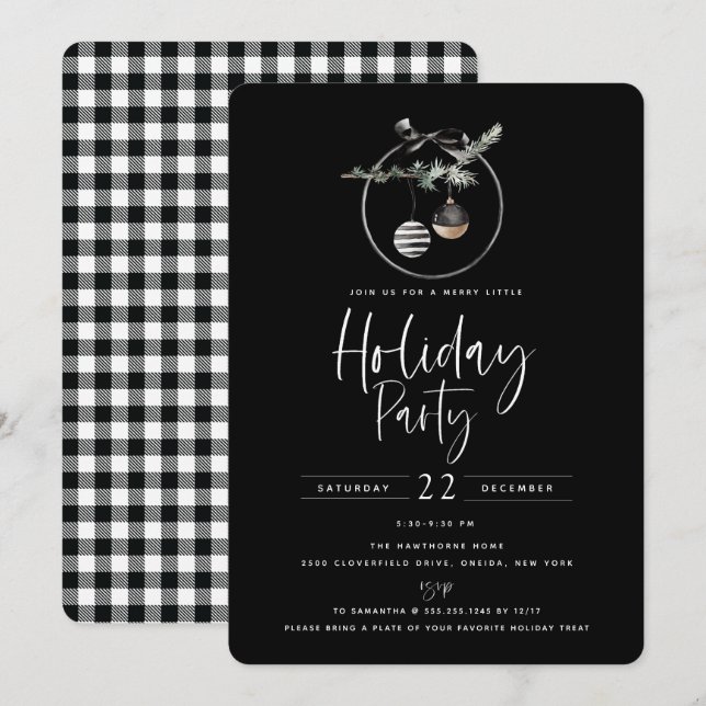 Invitation Cosy Nature Werath Black Holiday Party (Devant / Derrière)