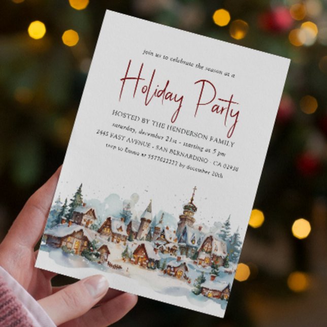 Invitation Cosy Winter Village Vacances Invitat (Créateur téléchargé)