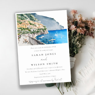 Invitation Côte Chic d'Amalfi Italie Paysage Matin après