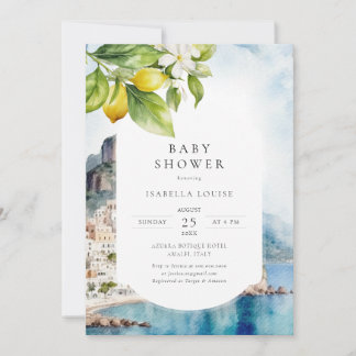 Invitation Côte d'Amalfi Baby shower italien au citron