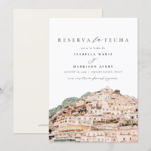 Invitation Côte d'Amalfi Italie Espagne Enregistrer la date