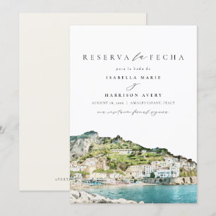 Invitation Côte d'Amalfi Italie Espagne Enregistrer la date
