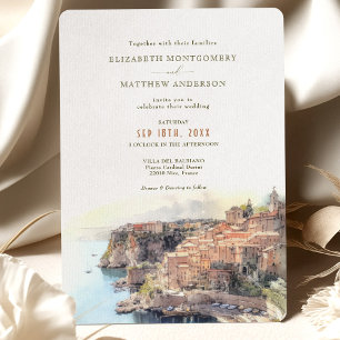 Invitation Côte d'Azur Destination Côtière Française Mariage