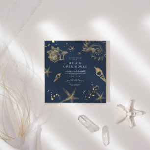 Invitation Côte Golden Elegant Carré Open House