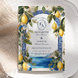 Invitation Côte Italie Mariage bleu et jaune<br><div class="desc">Elégant faire-part de mariage de la côte amalfitaine avec des citrons aquarelles, une végétation luxuriante et une vue romantique sur la mer. Idéal pour un mariage italien, une célébration méditerranéenne ou une cérémonie d'été dans le jardin. Entièrement personnalisable avec vos noms, date et détails de l'événement pour un look intemporel...</div>