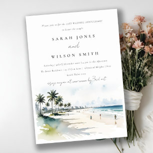 Invitation Côte Miami Beach Palm Trees Mariage Anniversaire