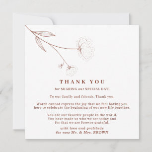Invitation Coton Boho Terracotta Indépendant Simple merci
