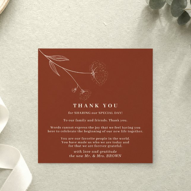 Invitation Coton Boho Terracotta Indie moderne merci (Créateur téléchargé)