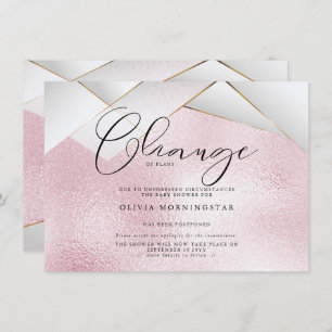 Invitation Coton Candy rose Pearl Facettes Douche reportée