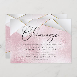 Invitation Coton Candy rose Pearl Facettes reportées Mariage