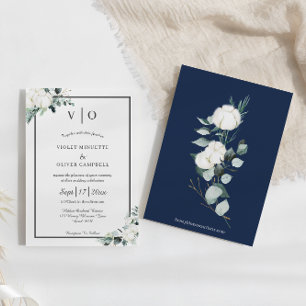 Invitation Coton d'Eucalyptus   Felt Ecru Monogram Mariage