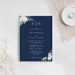 Invitation Coton d'Eucalyptus | Mariage Monogramme moderne de<br><div class="desc">Ce faire-part de mariage monogramme moderne en coton marine d'eucalyptus est parfait pour votre mariage moderne. Ce design présente une végétation d'eucalyptus avec des pelouses en coton blanc sur un arrière - plan bleu marine foncé et un script de calligraphie blanc dans un schéma classique moderne. N'hésitez pas à nous...</div>