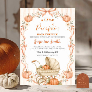 Invitation Cottage Coquette Orange Automne Fête de Bébé Citro