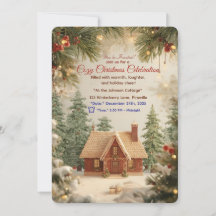 Invitation Cottage de Noël Cosy – Aquarelle Gagnan