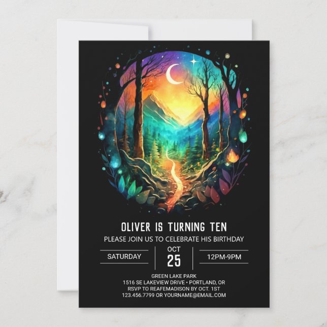 Invitation Cottage Elégant Boho Anniversaire (Devant)