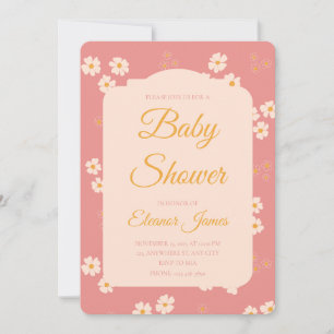 Invitation Cottagecore Blush Rose Daisal Floral