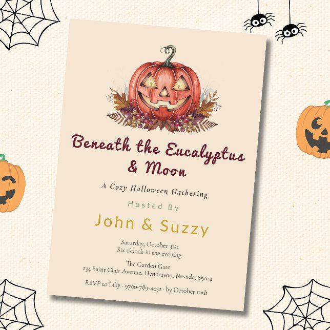 Invitation Cottagecore Halloween Citrouille  (Créateur téléchargé)