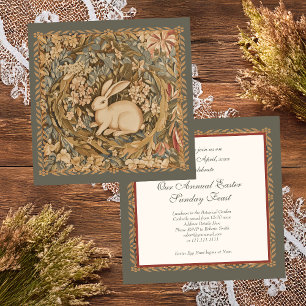 Invitation Cottagecore Lapin Lapin Pâques Déjeuner Élégant