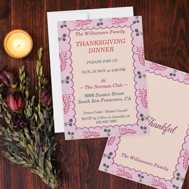 Invitation Cottagecore Soirée Esthétique Thanksgiving (Créateur téléchargé)