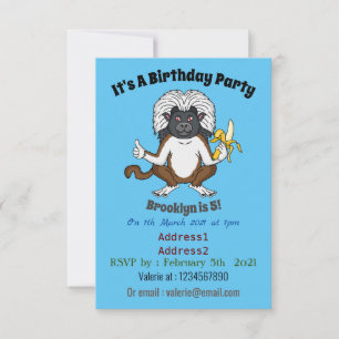 Invitation Cotton Top Tamarin montoon est une illustration