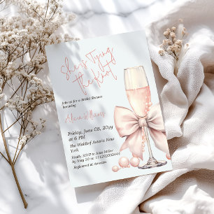 Invitation Couche du noeud Fête des mariées de la boîte rose