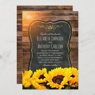 Invitation Couche Russe Mariage de automne de tournesol
