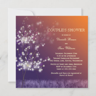 Invitation Coucher de soleil Dandelions Mariage Couples Douch