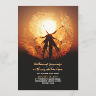 Invitation Coucher de soleil dans le Dandelion Rustique maria