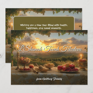 Invitation Coucher de soleil dans le vignoble Rosh Hashanah C