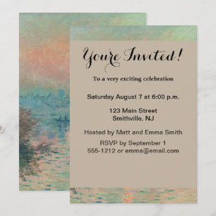 Invitation Coucher de soleil de Monet sur la Seine Impression