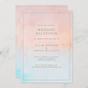 Invitation Coucher de soleil d'été Couleur d'eau Réception de