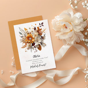 Invitation Coucher de soleil Florales d'automne Maid of Honor