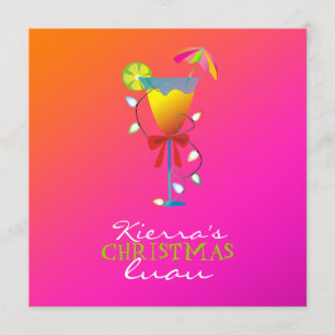 Invitation coucher du soleil sauvage Luau de Noël du paradis