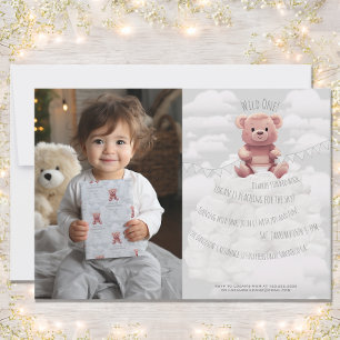 Invitation couches pour ours en peluche mignonnes "Wild One"