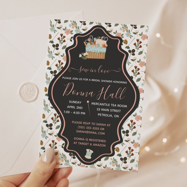 Invitation Coudre dans l'amour ! Broderie, douche de mariée f (Créateur téléchargé)
