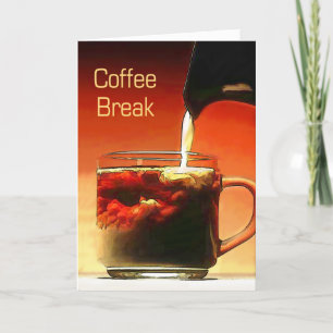 Invitation Couler la crème dans la pause-café