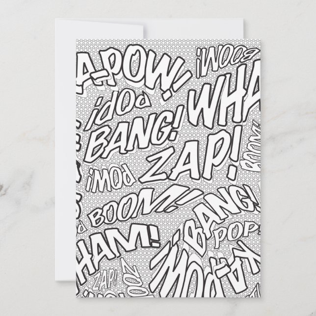 Invitation Couleur Amusante Art Pop de Bande Dessinée Rétro (Devant)