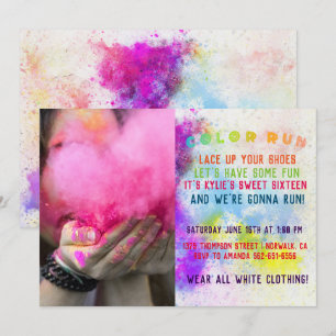Invitation Couleur de la fête d'anniversaire