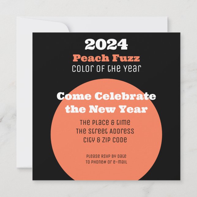 Invitation Couleur de l'année respirer en 2024 2023 Nouvel An (Dos)