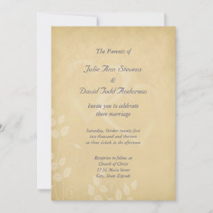 Invitation Couleur de sable Vintage Coeurs Mariage