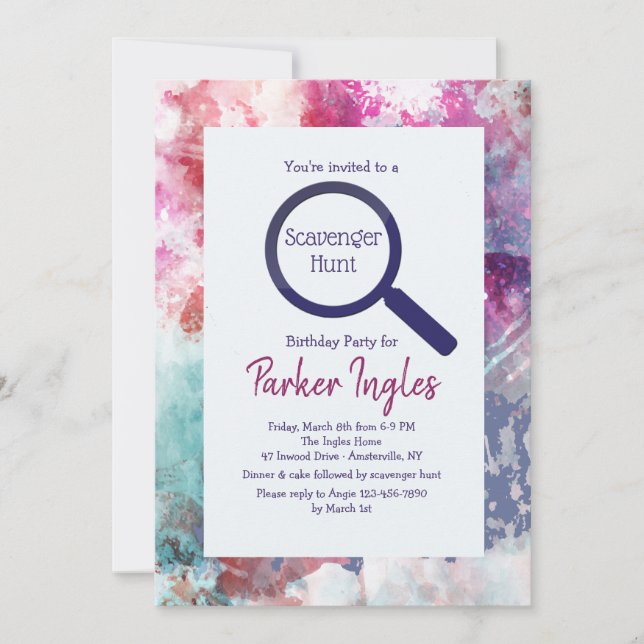 Invitation Couleur de sélection encadrée (Devant)